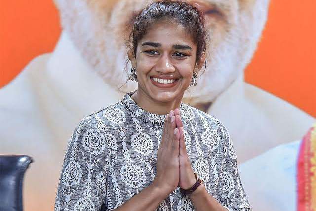 Babita Phogat Wrestler and Police Inspector from Haryana quits the police job and joins BJP Political Party.