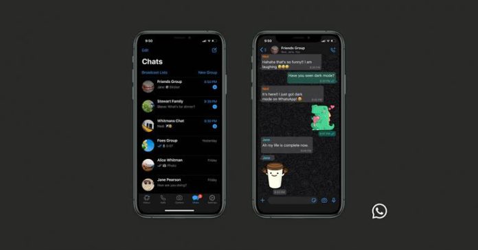 whatsapp dark mode theme
