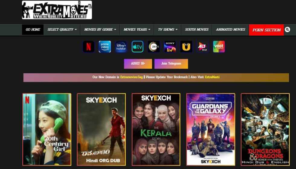 ExtraMovies 2023: Free HD Movies and Web Series Download
